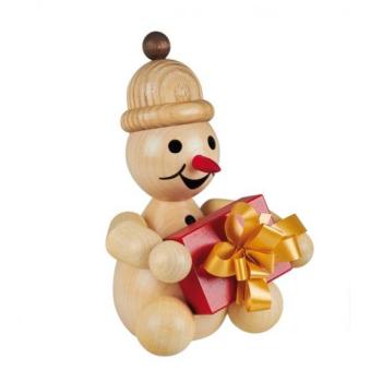 Schneemann Junior mit Geschenk - 25 cm